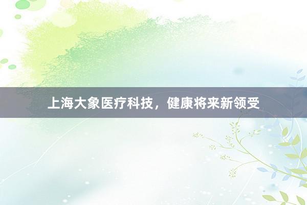 上海大象医疗科技，健康将来新领受