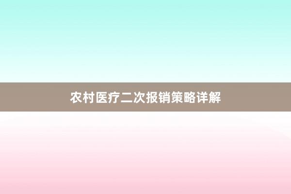 农村医疗二次报销策略详解
