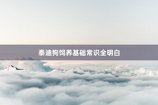 泰迪狗饲养基础常识全明白